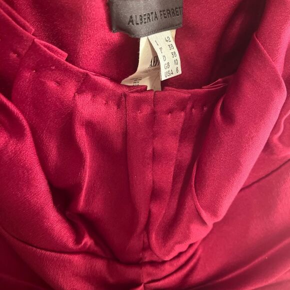 Alberta Ferretti *Raspberry* Puff Sleeve Midi Dress - Picture 11 of 12